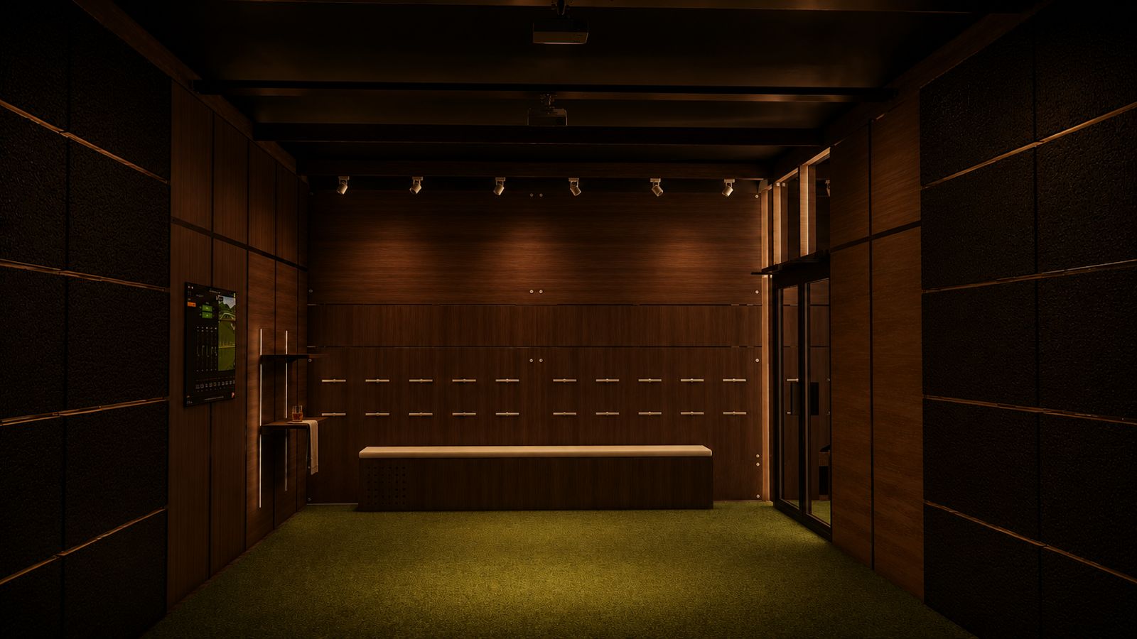 Skyway interior — locker room